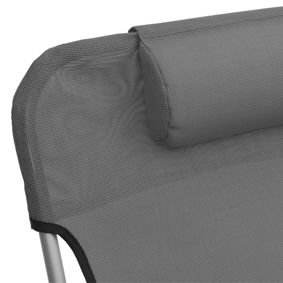 Chaises longues pliables lot de 2 noir textilène et acier - 33