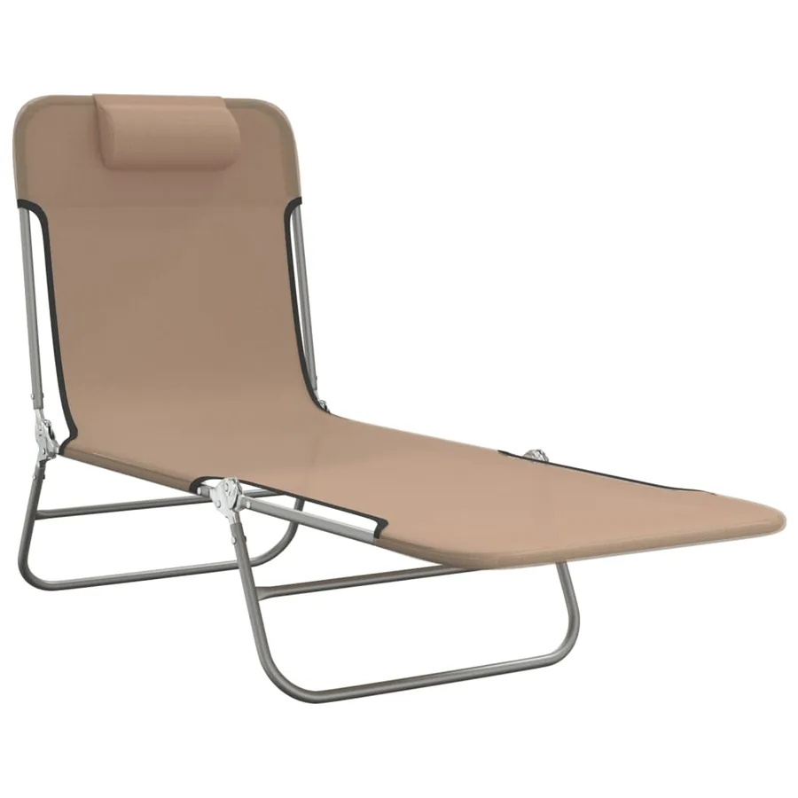 Chaises longues pliables lot de 2 noir textilène et acier - 39