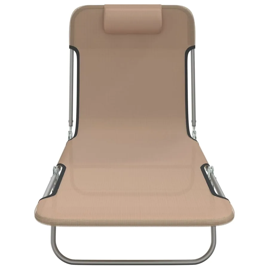 Chaises longues pliables lot de 2 noir textilène et acier - 40
