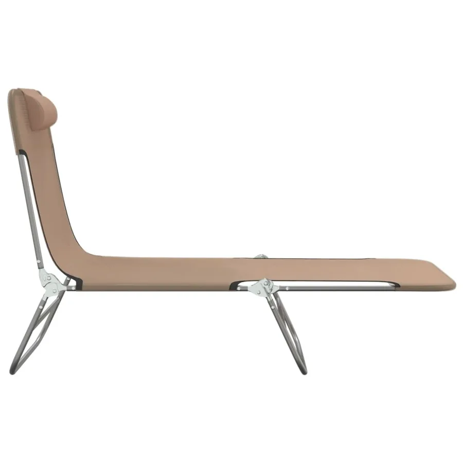Chaises longues pliables lot de 2 noir textilène et acier - 41