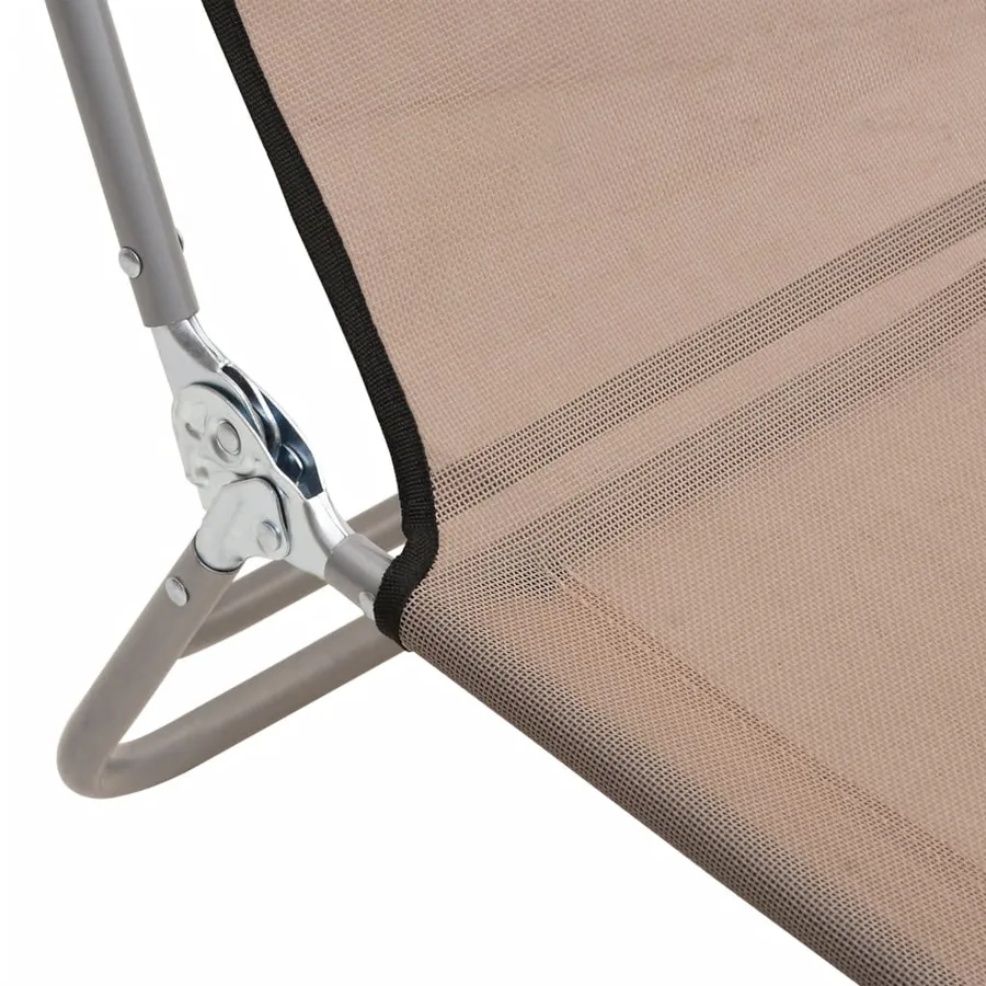 Chaises longues pliables lot de 2 noir textilène et acier - 46