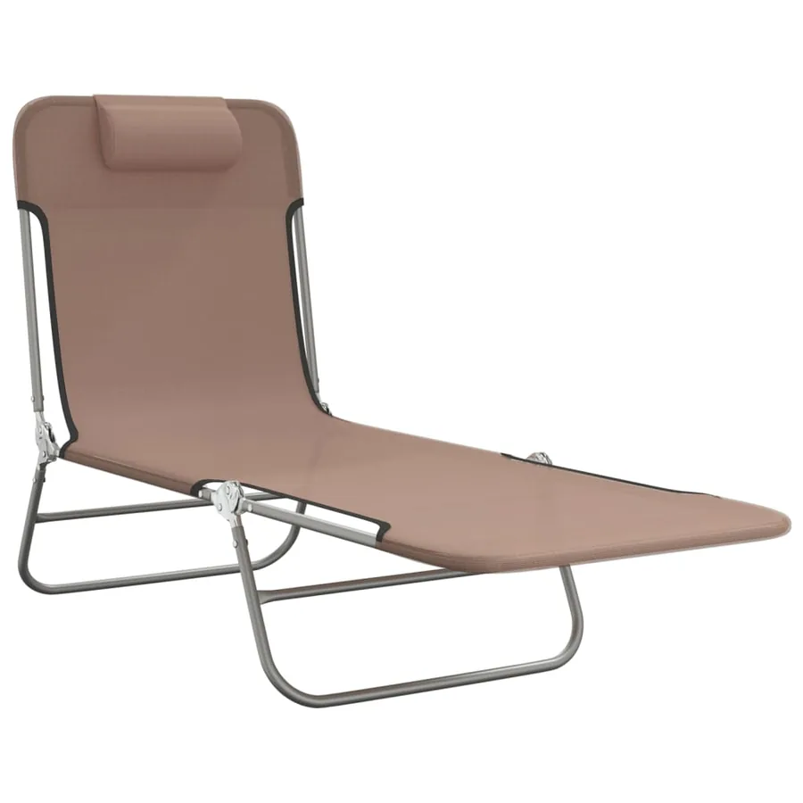 Chaises longues pliables lot de 2 noir textilène et acier - 51