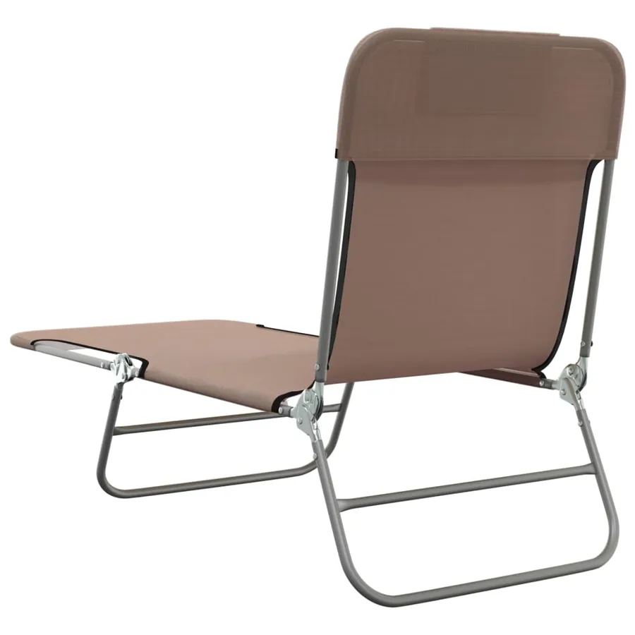 Chaises longues pliables lot de 2 noir textilène et acier - 54