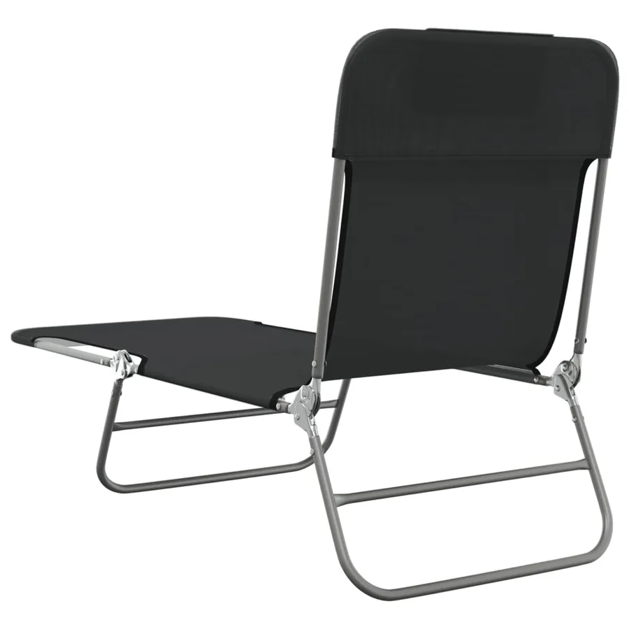 Chaises longues pliables lot de 2 noir textilène et acier - 6