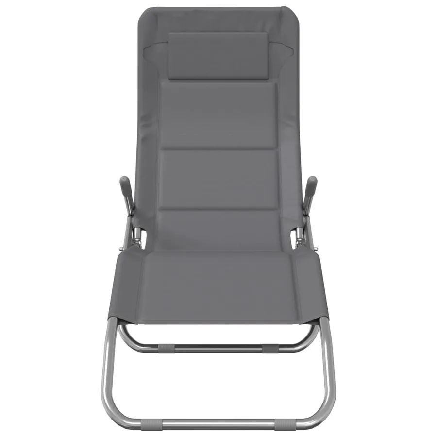 Chaises longues pliables lot de 2 noir textilène et acier - 64