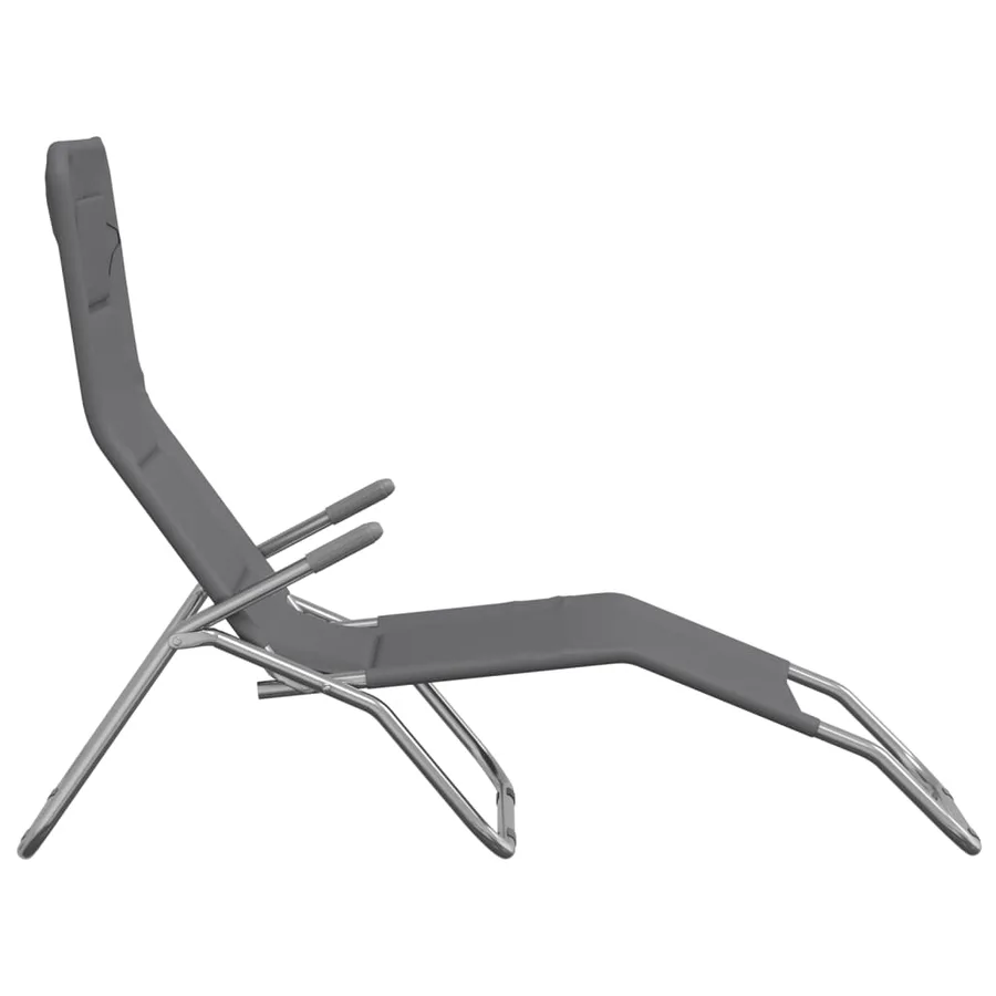 Chaises longues pliables lot de 2 noir textilène et acier - 65