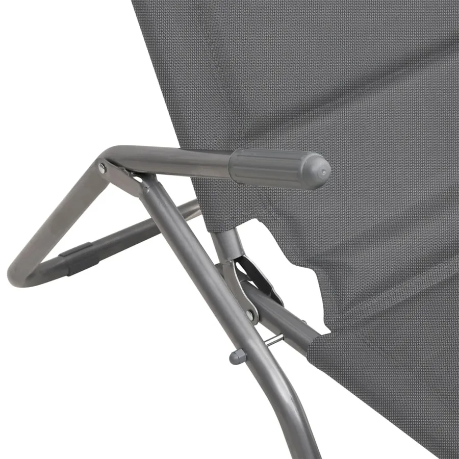 Chaises longues pliables lot de 2 noir textilène et acier - 70