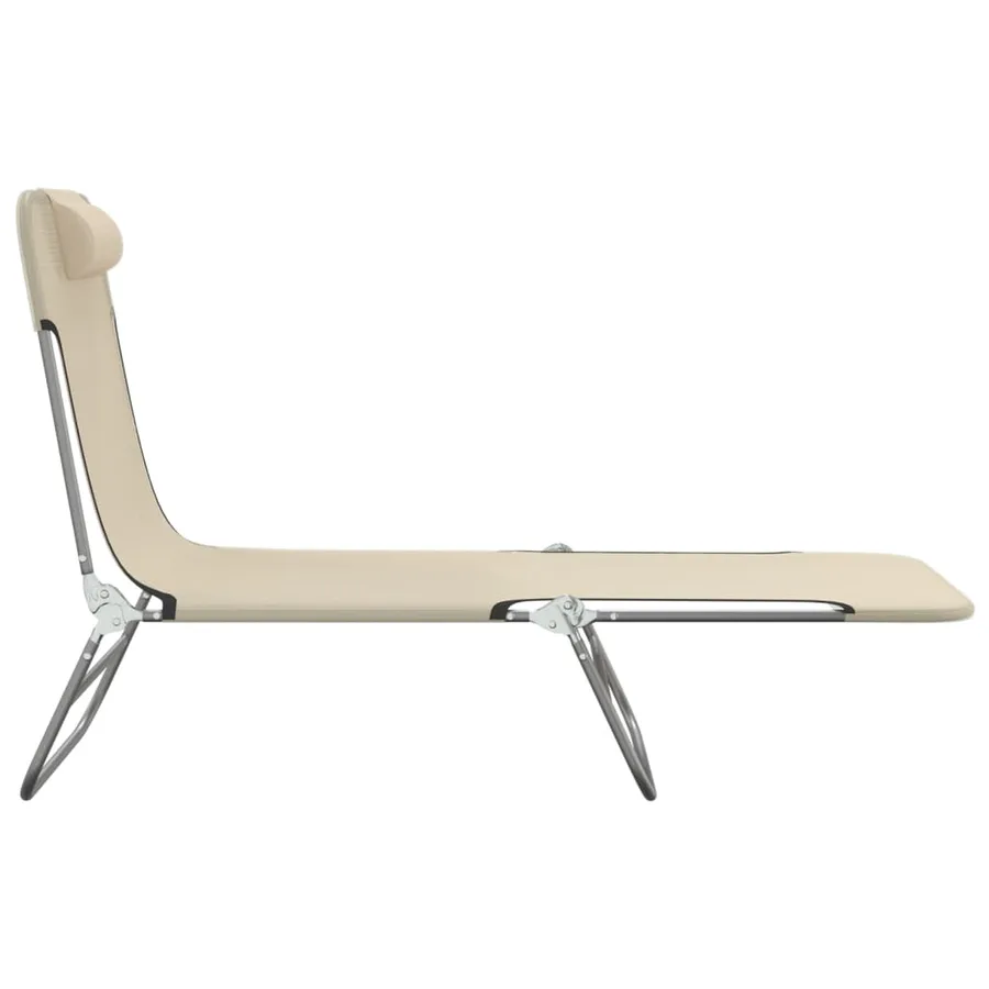 Chaises longues pliables lot de 2 noir textilène et acier - 77