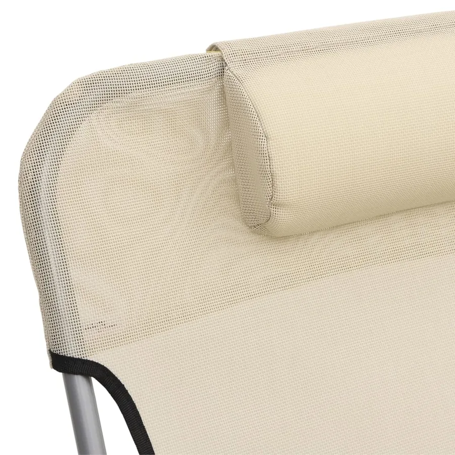 Chaises longues pliables lot de 2 noir textilène et acier - 81