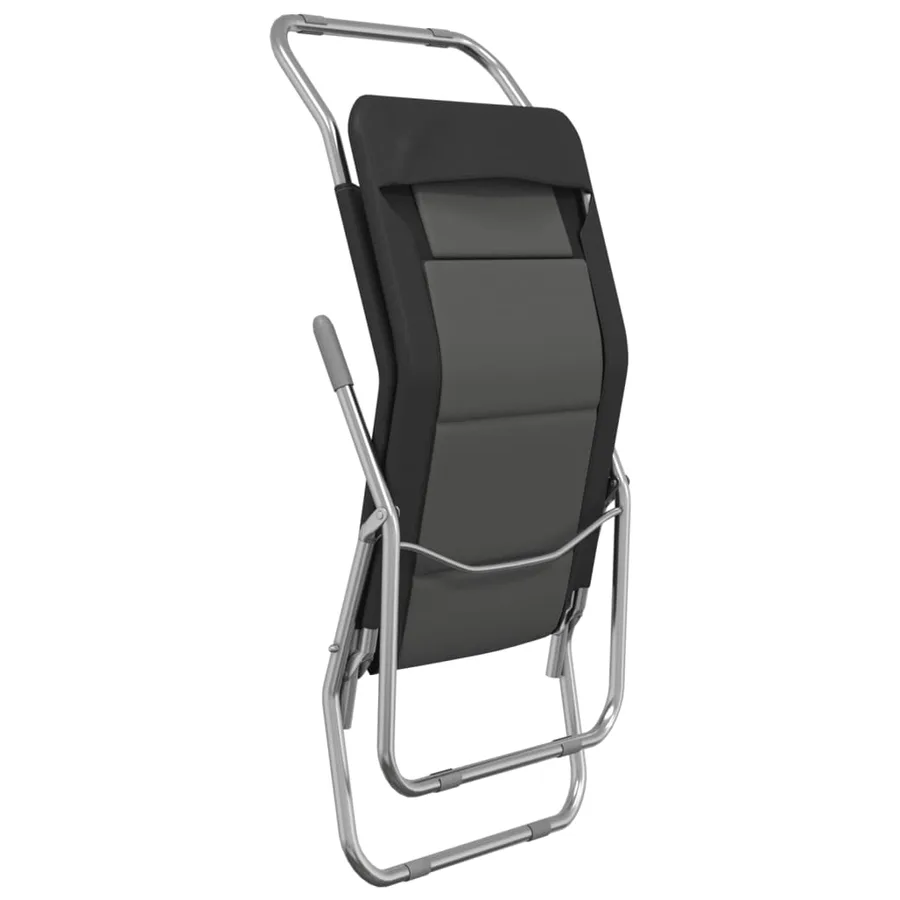 Chaises longues pliables lot de 2 noir textilène et acier - 91