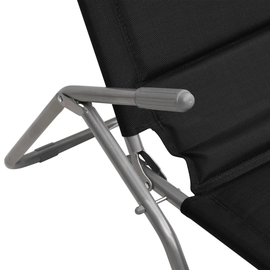 Chaises longues pliables lot de 2 noir textilène et acier - 94