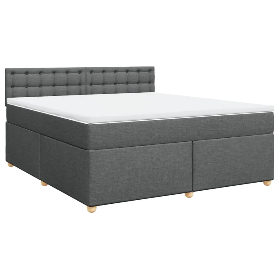 Sommier à lattes de lit avec matelas Gris foncé 180x200cm Tissu - 3