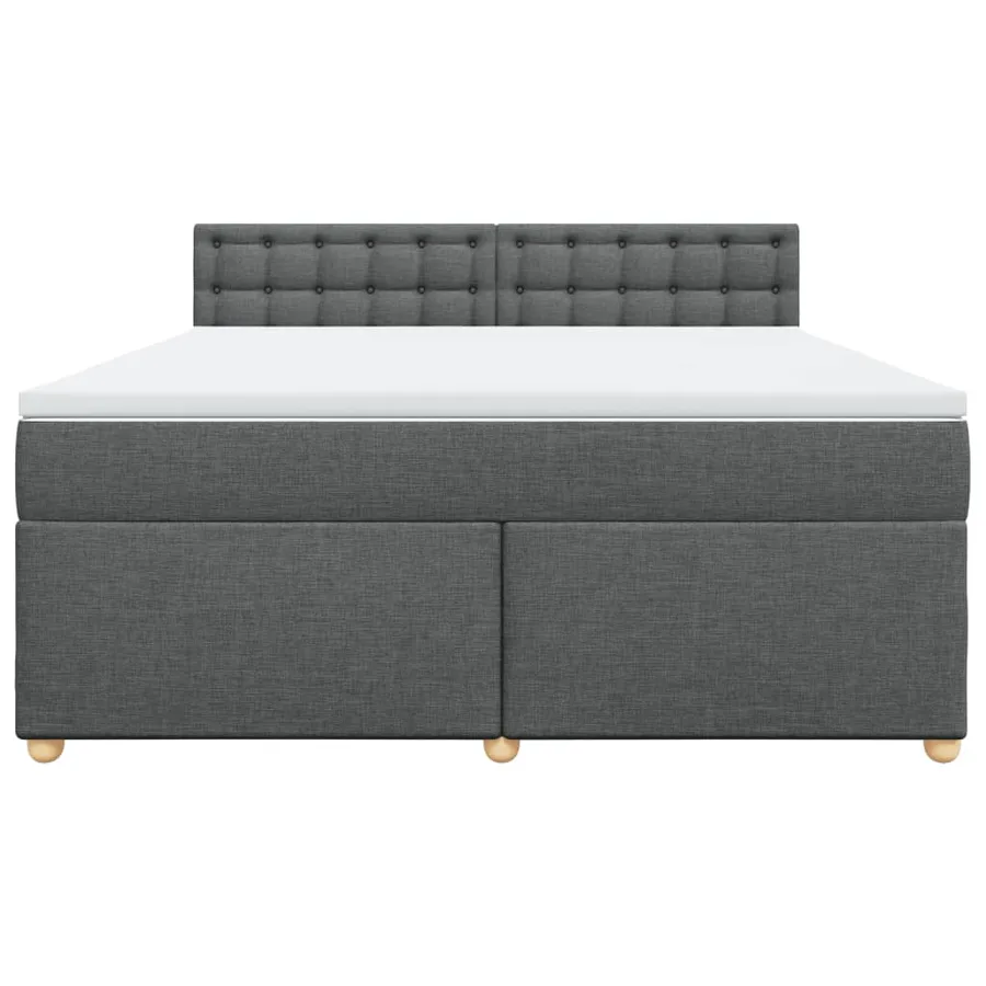 Sommier à lattes de lit avec matelas Gris foncé 180x200cm Tissu - 6