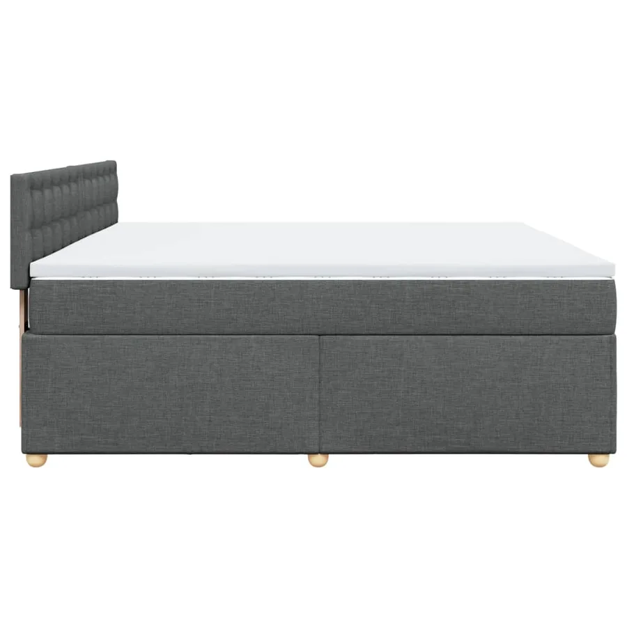 Sommier à lattes de lit avec matelas Gris foncé 180x200cm Tissu - 7
