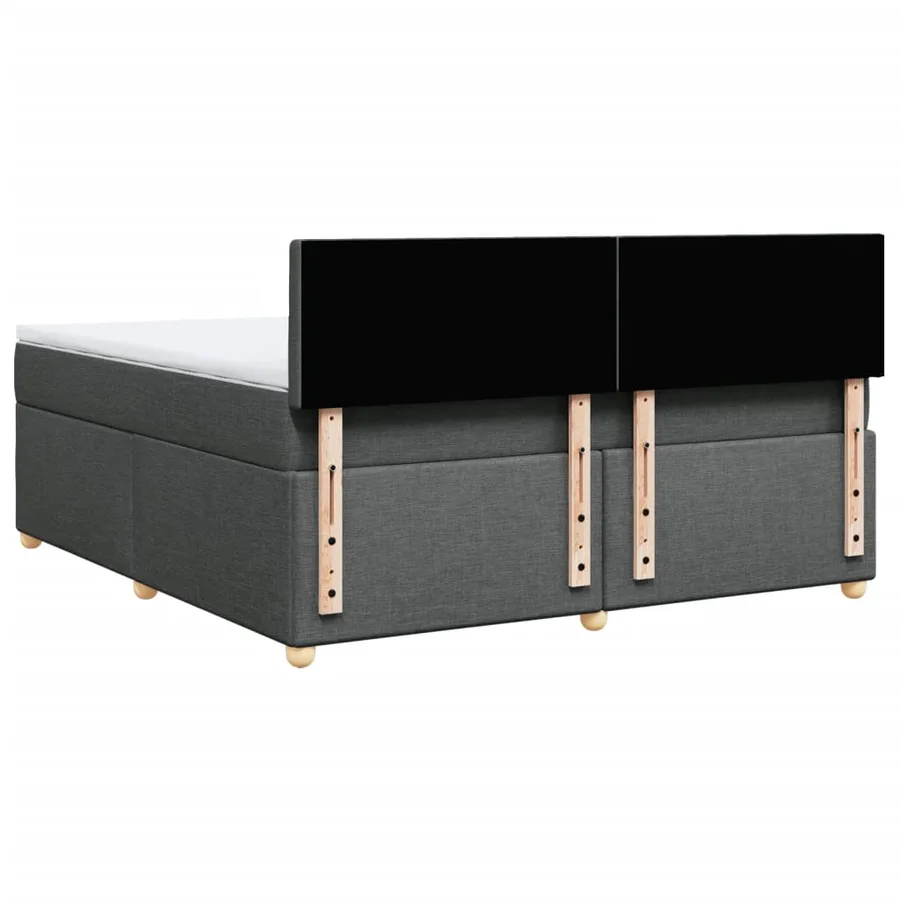 Sommier à lattes de lit avec matelas Gris foncé 180x200cm Tissu - 8