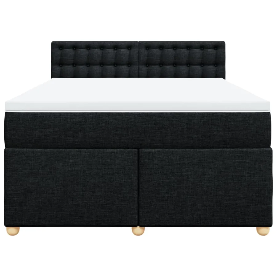 Sommier à lattes de lit avec matelas Noir 140x200 cm Tissu - 4