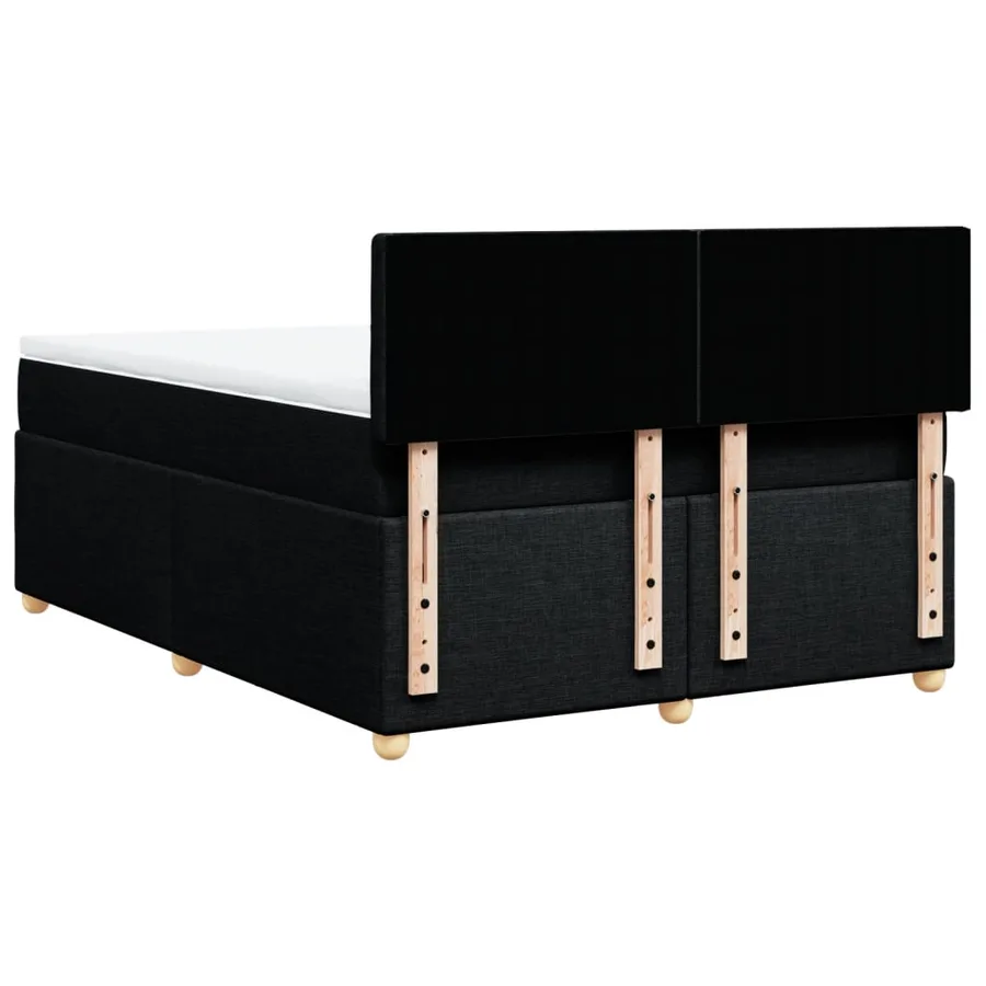 Sommier à lattes de lit avec matelas Noir 140x200 cm Tissu - 6