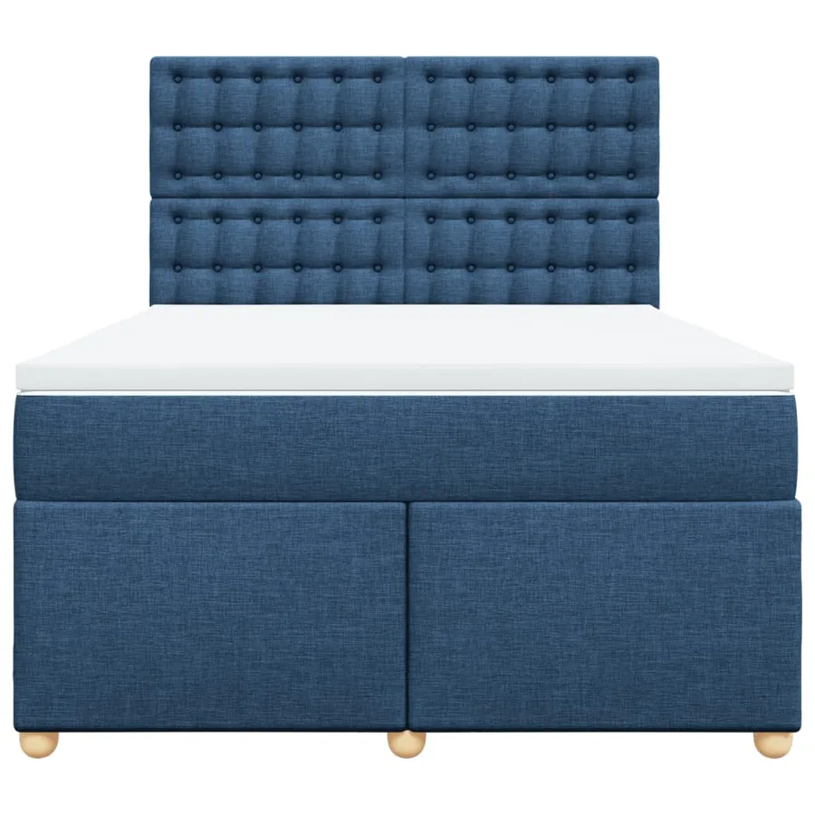Sommier à lattes de lit avec matelas Bleu 140x200 cm Tissu - 4