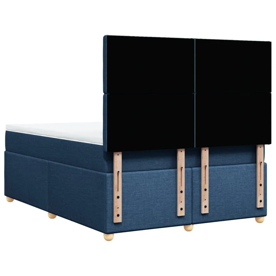Sommier à lattes de lit avec matelas Bleu 140x200 cm Tissu - 8