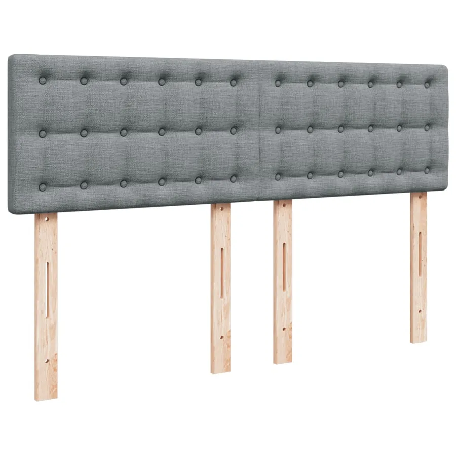 Sommier à lattes de lit avec matelas Gris clair 140x190cm Tissu - 12