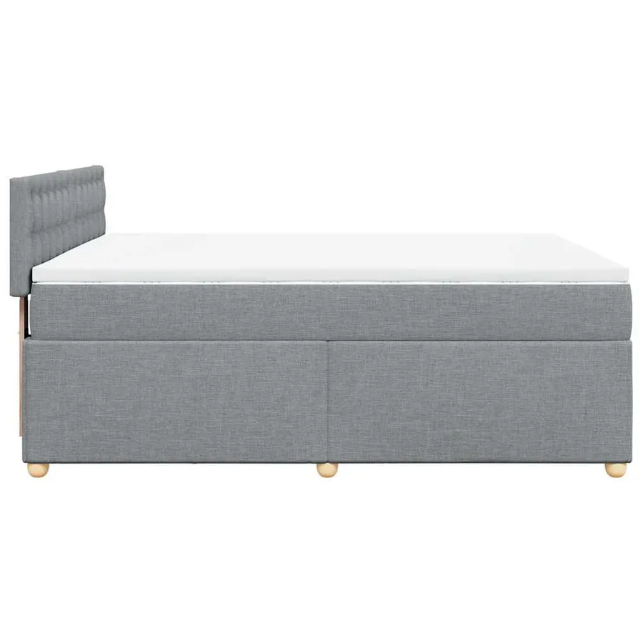 Sommier à lattes de lit avec matelas Gris clair 140x190cm Tissu - 7