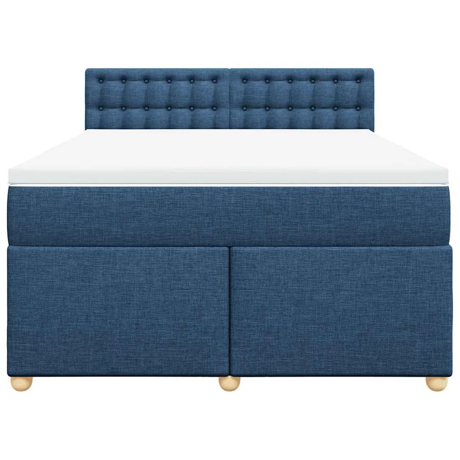 Sommier à lattes de lit avec matelas Bleu 140x190 cm Tissu - 4