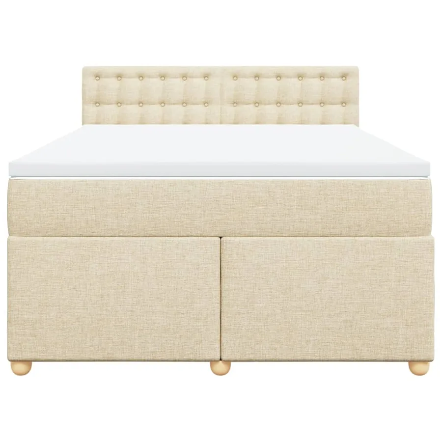 Sommier à lattes de lit avec matelas Crème 140x200 cm Tissu - 6