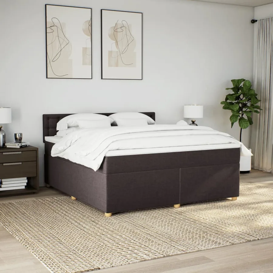 Sommier à lattes de lit avec matelas Marron foncé 180x200 cm - 4