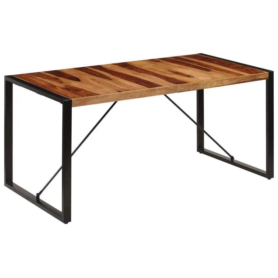 Table de salle à manger 160x80x75 cm Bois de Sesham massif - 12