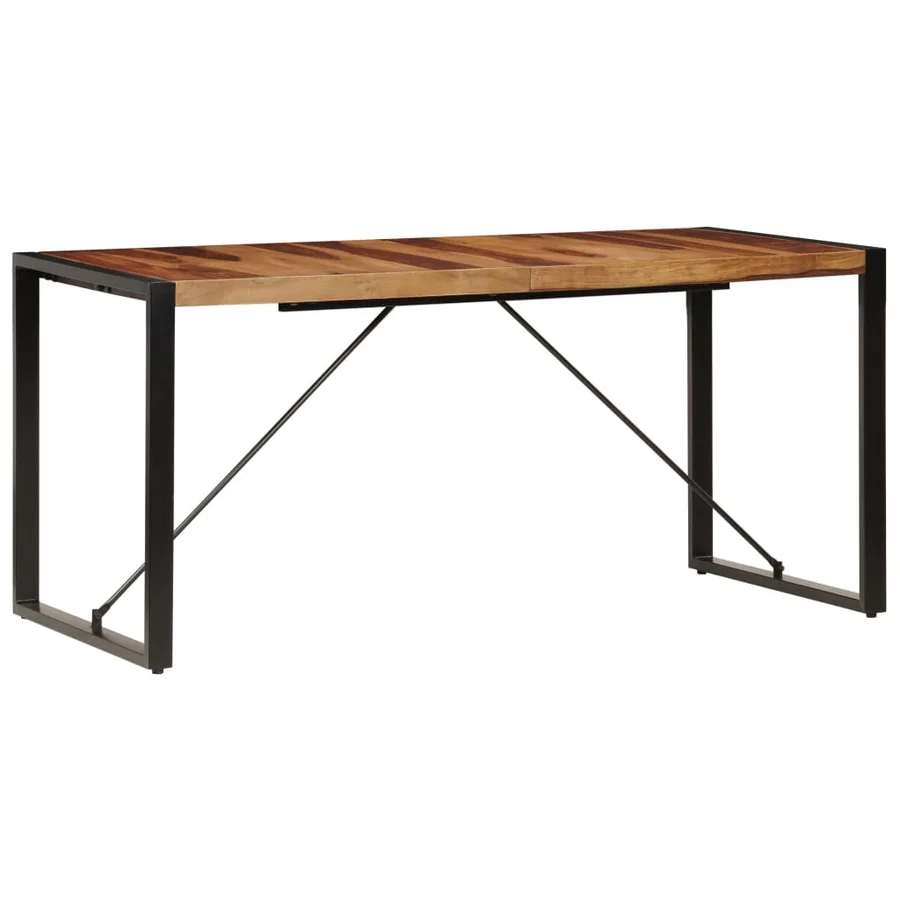 Table de salle à manger 160x80x75 cm Bois de Sesham massif - 2