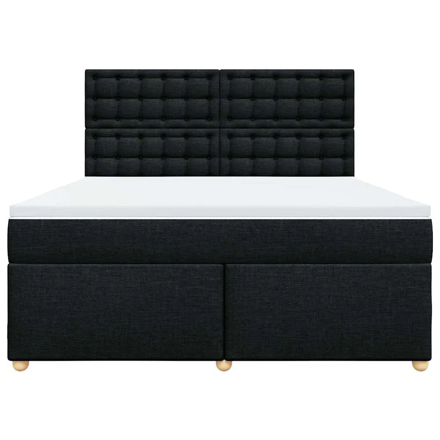 Sommier à lattes de lit avec matelas Noir 180x200 cm Tissu - 6