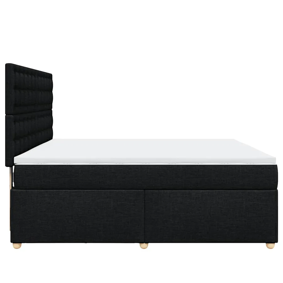 Sommier à lattes de lit avec matelas Noir 180x200 cm Tissu - 7