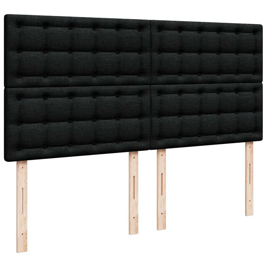 Sommier à lattes de lit avec matelas Noir 180x200 cm Tissu - 9
