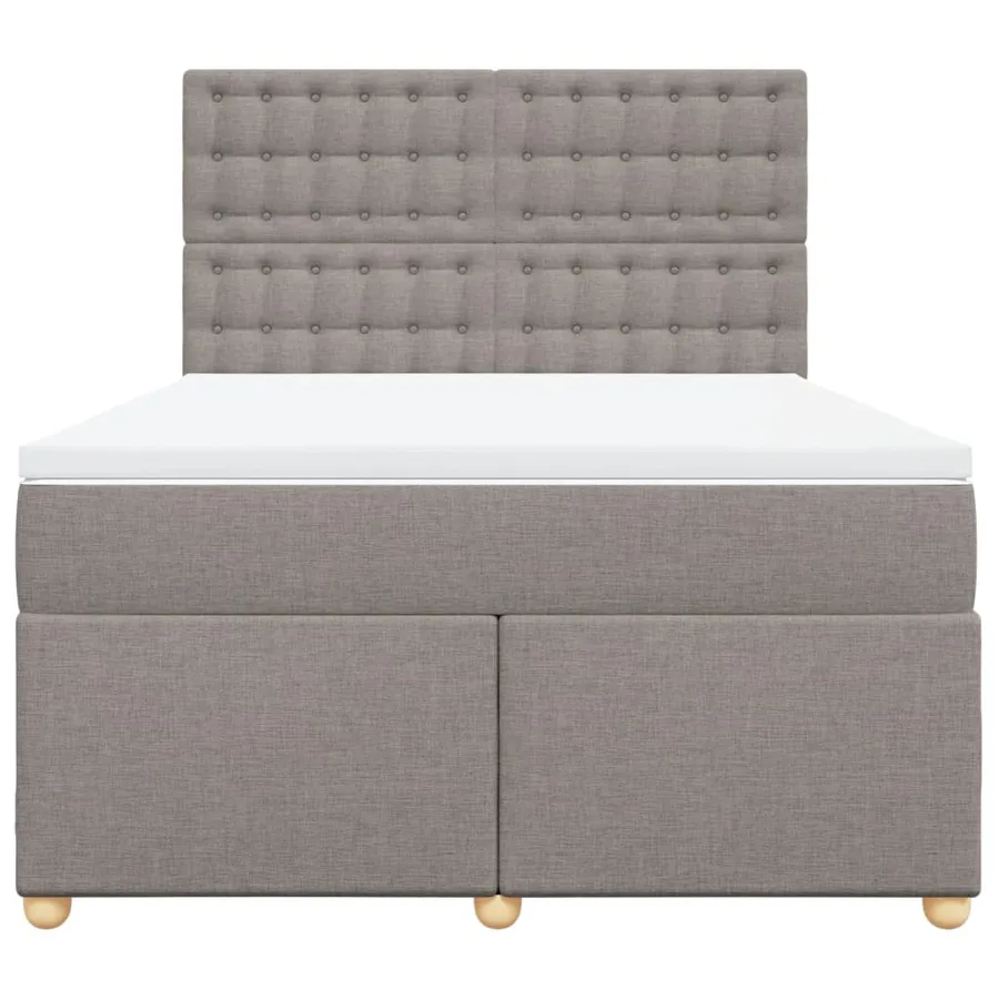 Sommier à lattes de lit avec matelas Taupe 160x200 cm Tissu - 4