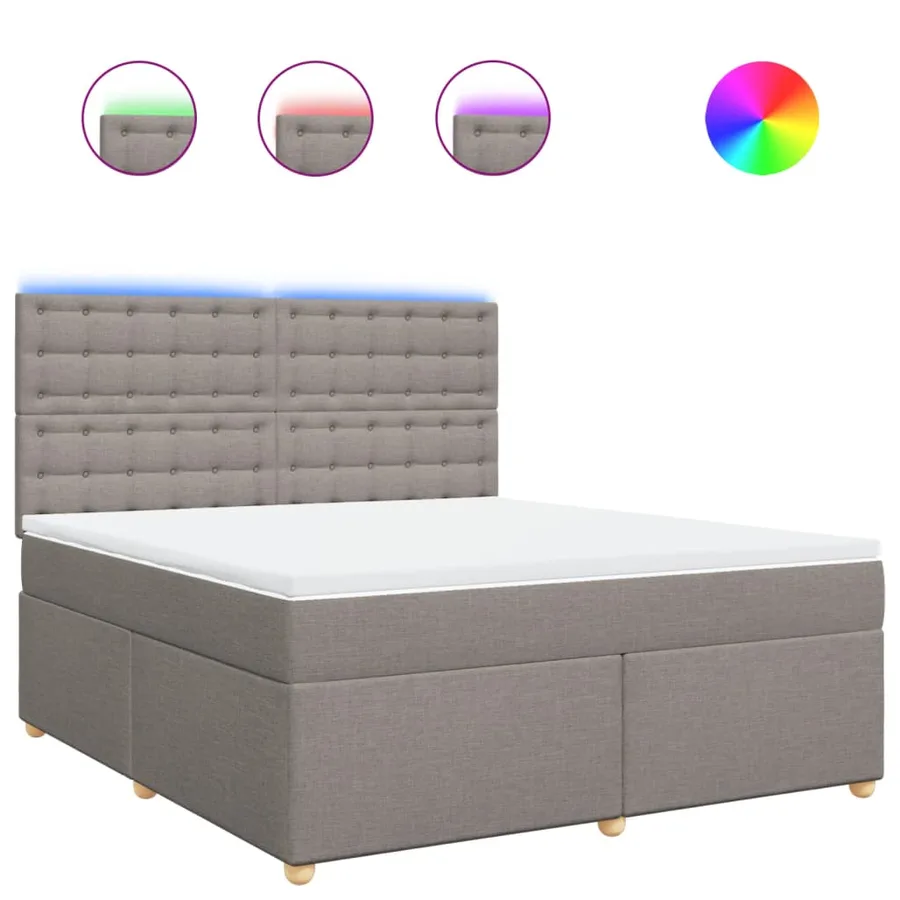 Sommier à lattes de lit avec matelas Taupe 180x200 cm Tissu - 2