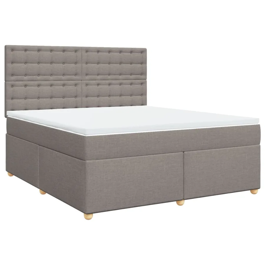 Sommier à lattes de lit avec matelas Taupe 180x200 cm Tissu - 3