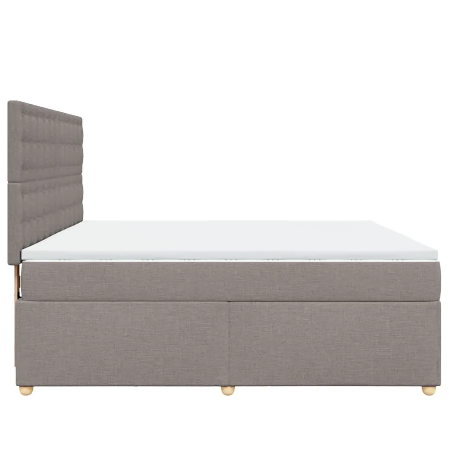 Sommier à lattes de lit avec matelas Taupe 180x200 cm Tissu - 7