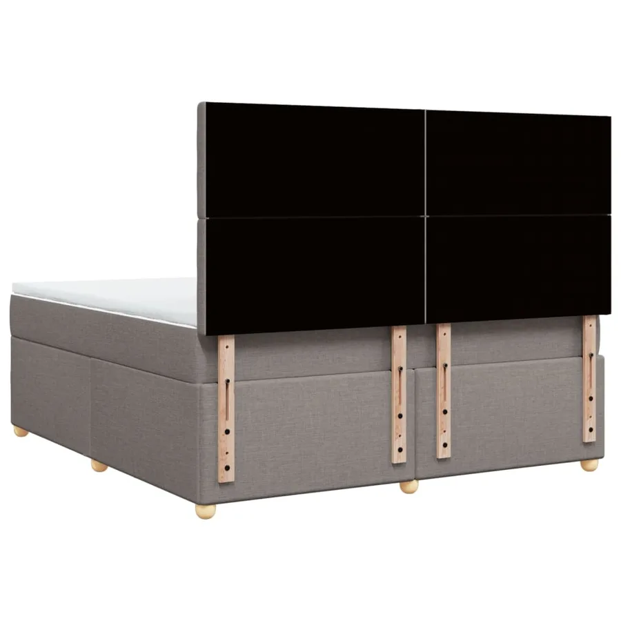 Sommier à lattes de lit avec matelas Taupe 180x200 cm Tissu - 8