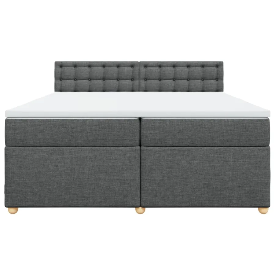 Sommier à lattes de lit avec matelas Gris foncé 200x200cm Tissu - 4