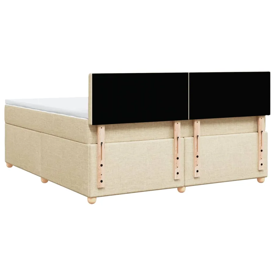 Sommier à lattes de lit avec matelas Crème 180x200 cm Tissu - 6