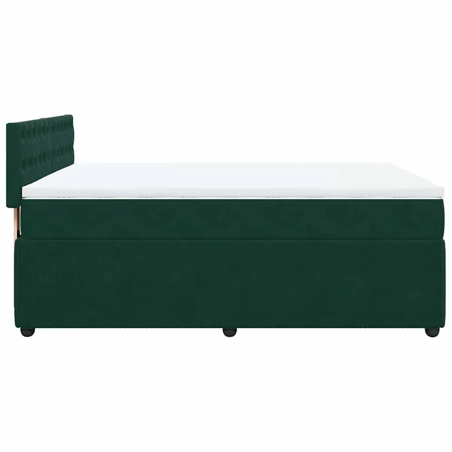 Sommier à lattes de lit et matelas Vert foncé 140x190cm Velours - 7