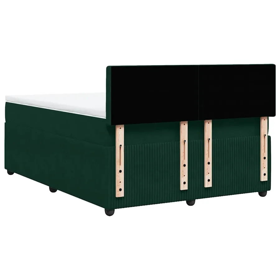 Sommier à lattes de lit et matelas Vert foncé 140x190cm Velours - 8