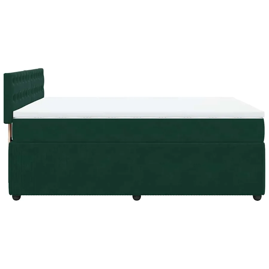 Sommier à lattes de lit et matelas Vert foncé 140x190cm Velours - 9