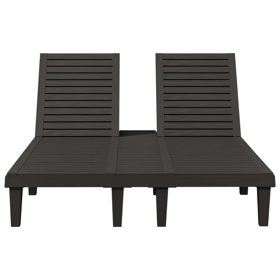 Chaise longue double noir 155x138x83 cm polypropylène - 4