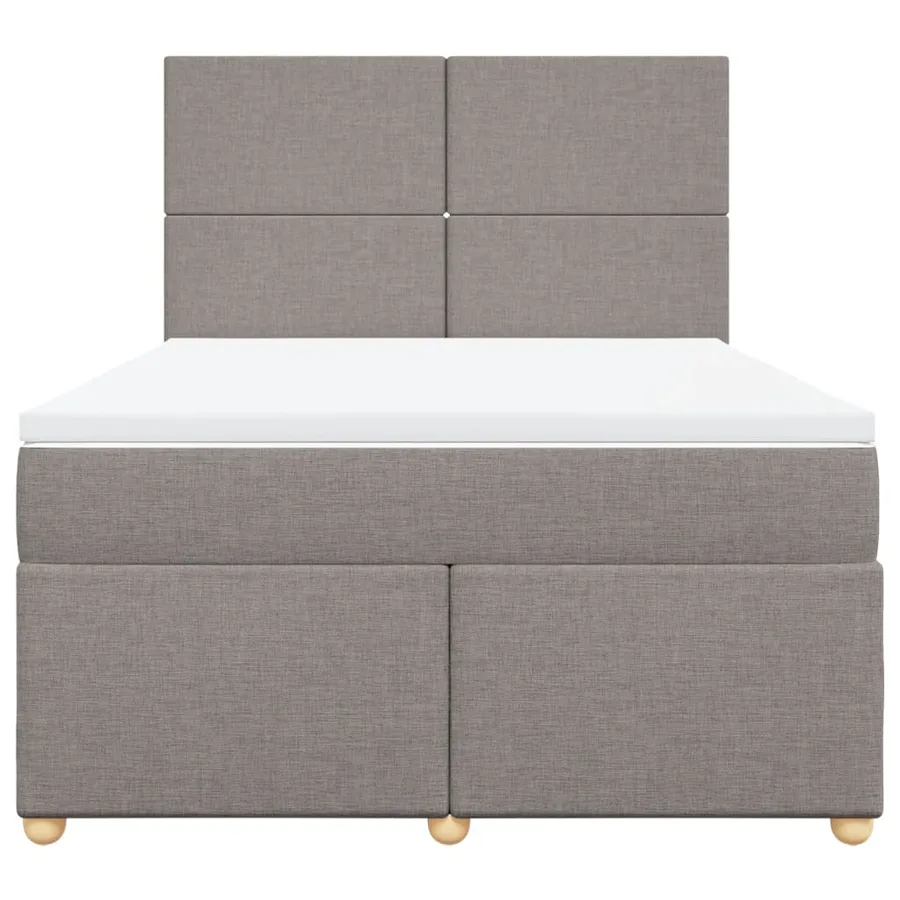 Sommier à lattes de lit avec matelas Taupe 160x200 cm Tissu - 4