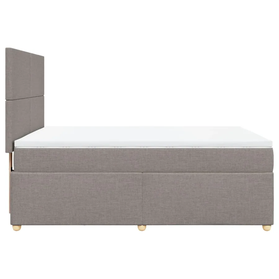 Sommier à lattes de lit avec matelas Taupe 160x200 cm Tissu - 5
