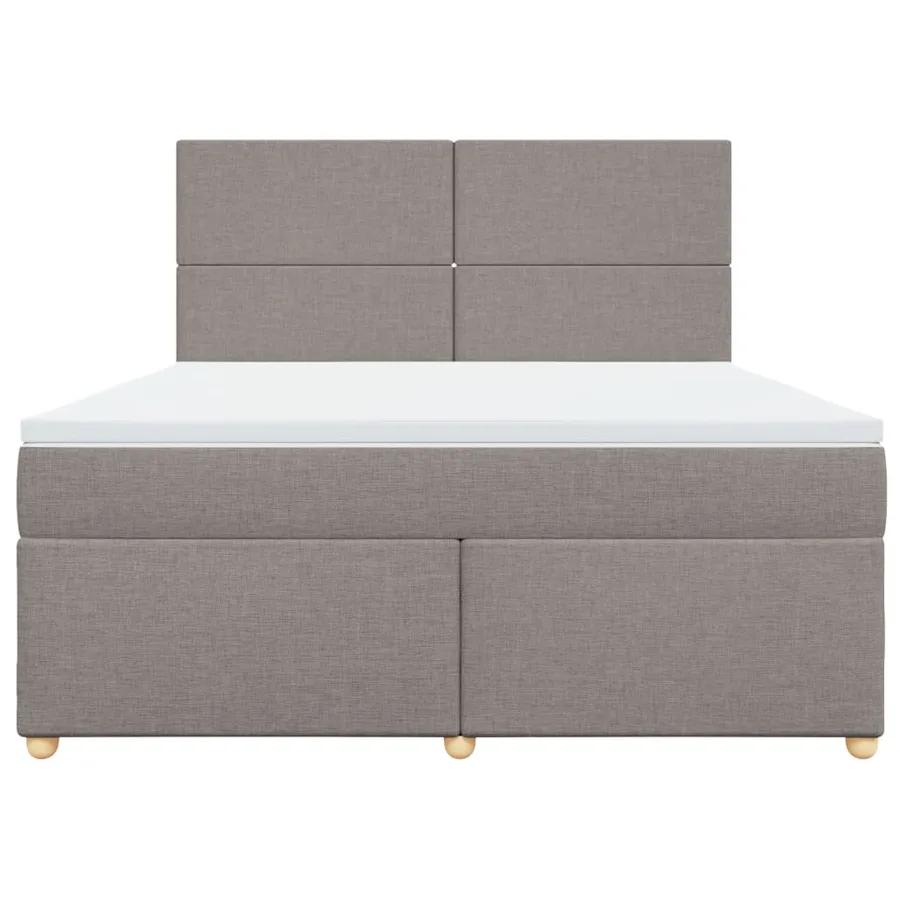 Sommier à lattes de lit avec matelas Taupe 180x200 cm Tissu - 4