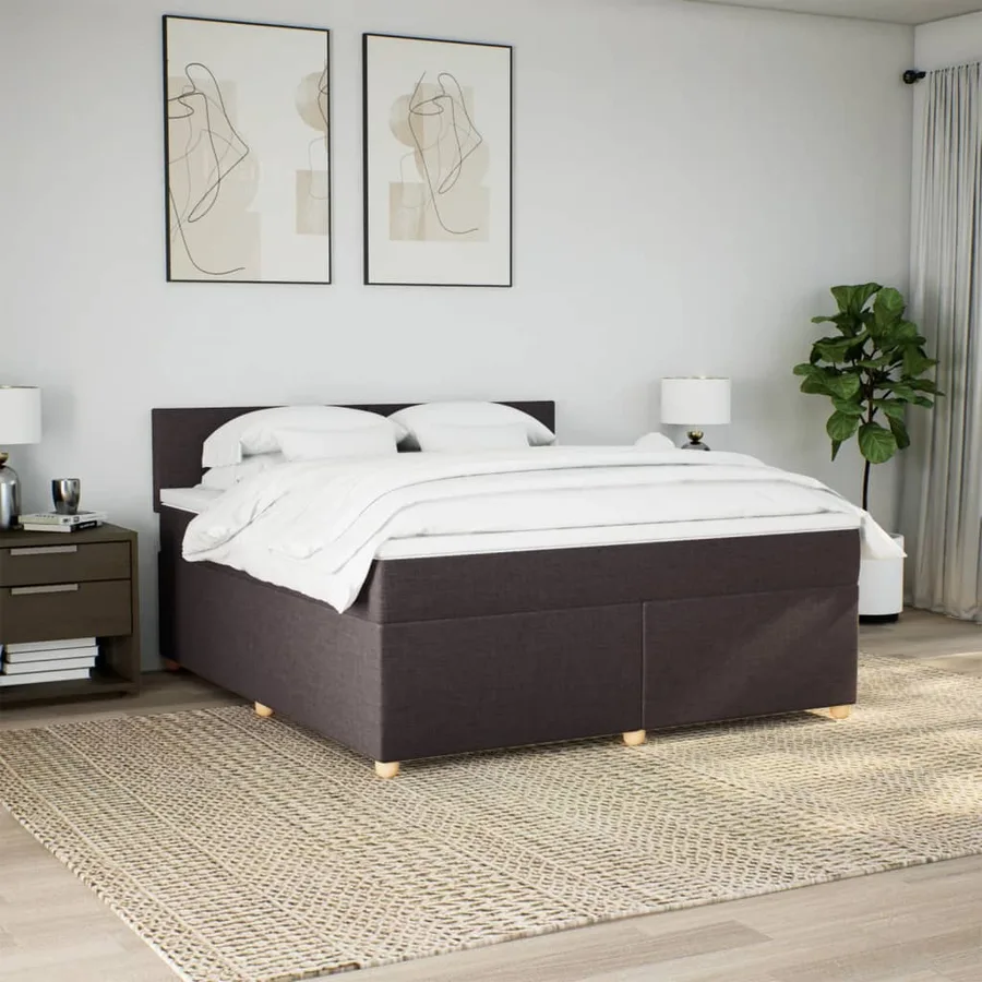 Sommier à lattes de lit avec matelas Marron foncé 180x200 cm - 4