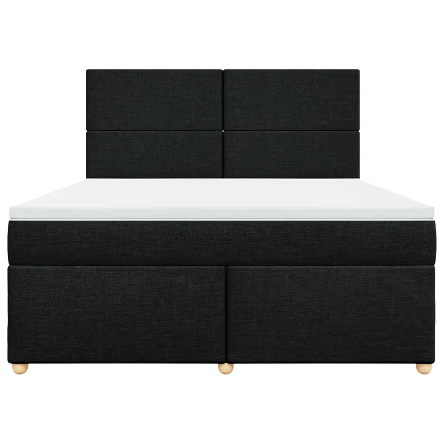 Sommier à lattes de lit avec matelas Noir 180x200 cm Tissu - 6