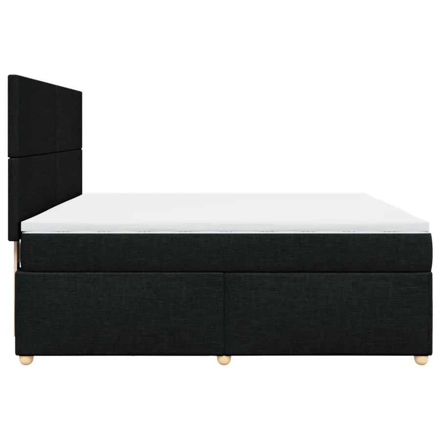Sommier à lattes de lit avec matelas Noir 180x200 cm Tissu - 7